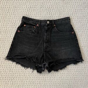 Zara High Rise Jean Shorts in Washed Black